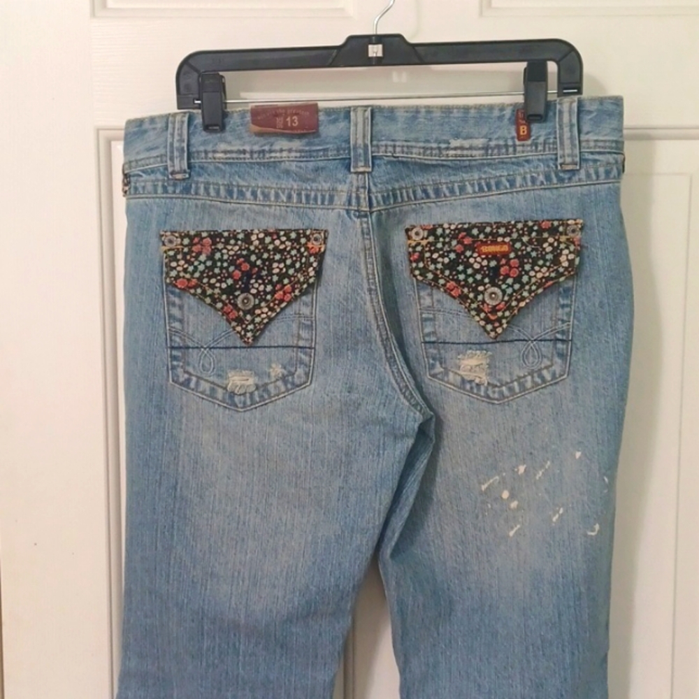 Vintage NWT Bongo low rise distressed flare jeans, vintage size 13